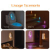 Motion Sensor LED Lamp, USB Rechargeable RGB Toilet Night Light with Remote Switch, Adjustable Color Changing - Image 3