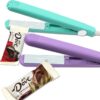 Today’s promotion 2 PACK Mini Bag Sealer Heat Seal, Handheld Food Sealer Bag Resealer for Food Storage, Portable Smart Heat Sealer Machine with 45” Power Cable for Chip Bags, Plastic Bags, Snack Bags (green+purple) - Image 2