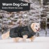 QBLEEV Warm Dog Coat Reflective Dog Jacket Adjustable Dog Winter Coat Turtleneck Dog Clothes for Cold Weather Waterproof Fleece Dog Snowsuit Dog Vest Dog Sweaters Dog Coats for Small Medium Large Dogs - Image 3