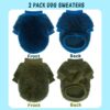 2 Pieces Dog Sweaters for Small Dogs Boy Fall Small Dog Sweater Winter Warm Puppy Clothes Fleece Chihuahua Sweater Cute Small Dog Clothes for Male Cat Clothes, Blue, Dark Green, Small - Image 7