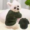 2 Pieces Dog Sweaters for Small Dogs Boy Fall Small Dog Sweater Winter Warm Puppy Clothes Fleece Chihuahua Sweater Cute Small Dog Clothes for Male Cat Clothes, Blue, Dark Green, Small - Image 2