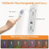 Motion Sensor LED Lamp, USB Rechargeable RGB Toilet Night Light with Remote Switch, Adjustable Color Changing - Image 7