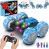 RC Stunt Car Double Sided roll,360°Rotating Teton Remote Control Car-LED Headlights and Colourful Light Wheels,All Terrain,Rechargeable Toy for 6-12 Year Boys Girls Christmas Birthday Gift - Image 5